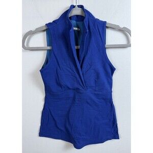 LULULEMON Blue Whisper Tank Top Wet Dry Warm Sleeveless Shelf Bra Women's Size 2